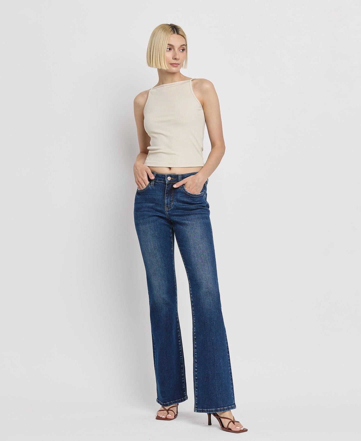 MID RISE RELAXED BOOTCUT JEANS