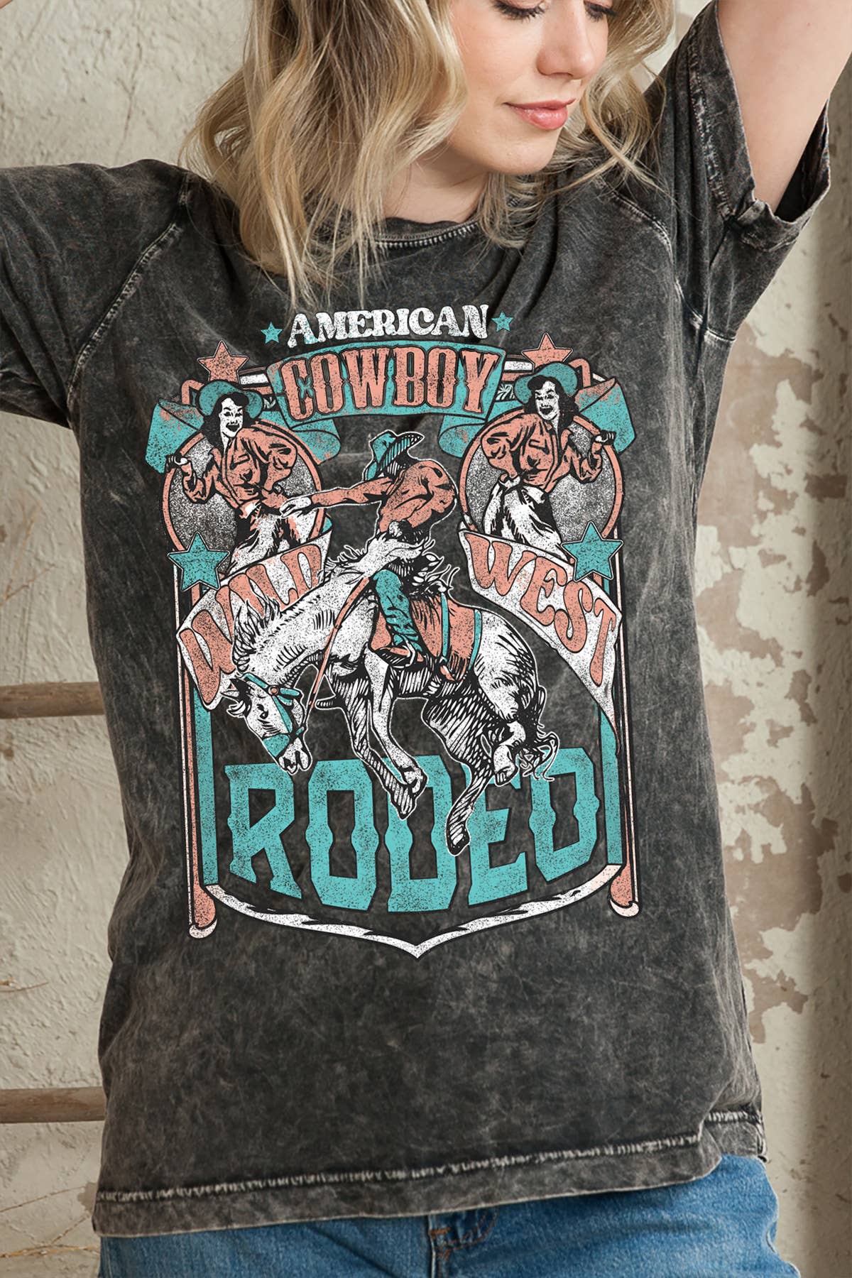 AMERICAN COWBOY- Vintage Mineral Wash: Charcoal Grey