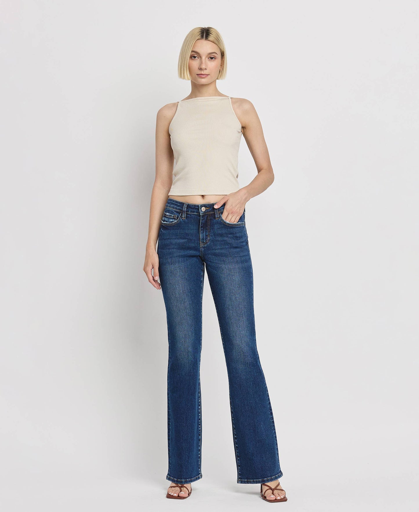 MID RISE RELAXED BOOTCUT JEANS