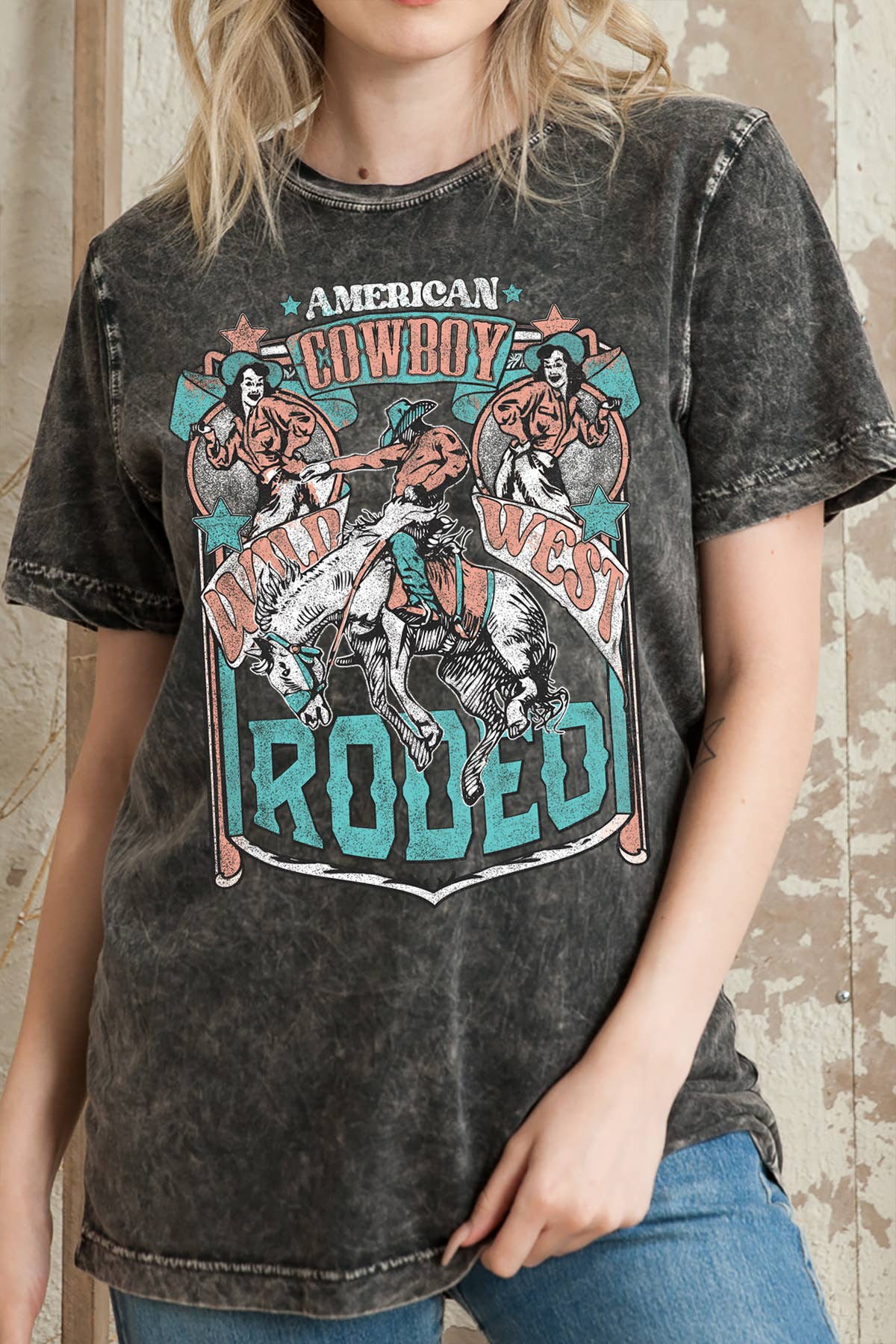 AMERICAN COWBOY- Vintage Mineral Wash: Charcoal Grey