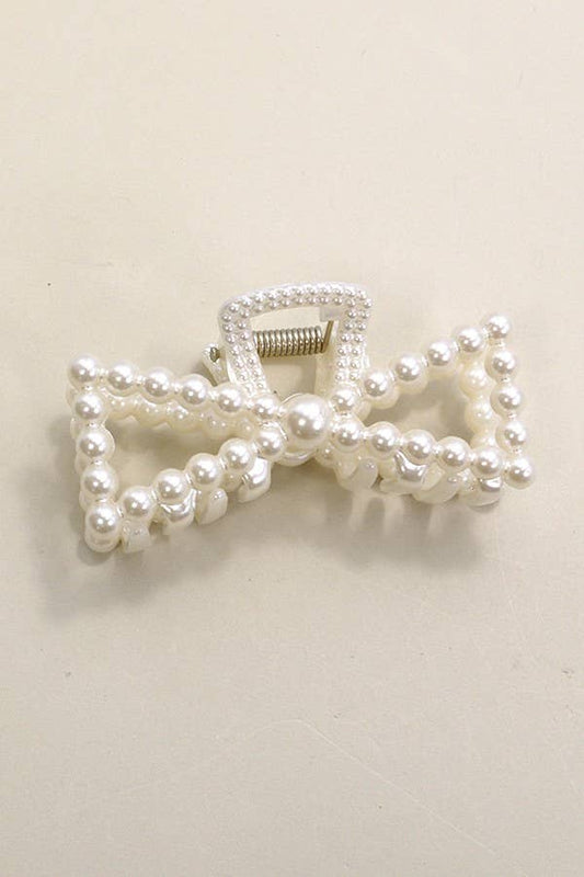 PEARL HAIR CLAW CLIPS | BOW