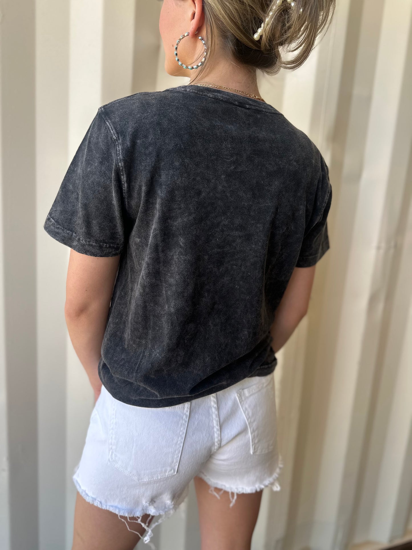 White - High Rise Distressed Raw Hem Denim Shorts: White